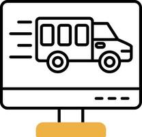 Delivery Truck Skined Filled Icon vector