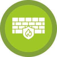 Firewall Glyph Multi Circle Icon vector
