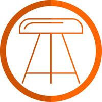 Stool Line Orange Circle Icon vector