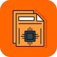 documento lleno naranja antecedentes icono vector