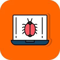 Bug Filled Orange background Icon vector