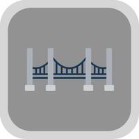 Bridge Flat Round Corner Icon vector