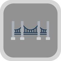 Bridge Flat Round Corner Icon vector