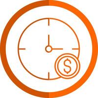 Time Is Money Line Orange Circle Icon vector