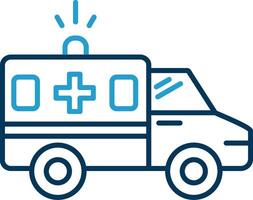 Ambulance Line Blue Two Color Icon vector