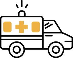 Ambulance Skined Filled Icon vector