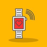 Smartwatch Filled Shadow Icon vector