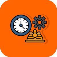 Working Hours Filled Orange background Icon vector