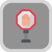 Stop Sign Flat Round Corner Icon vector