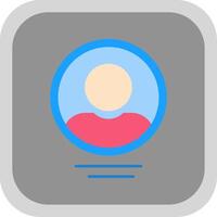 Profile Flat Round Corner Icon vector