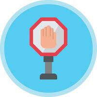Stop Sign Flat Multi Circle Icon vector