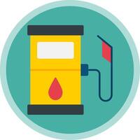 Fuel Station Flat Multi Circle Icon vector