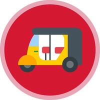 Rickshaw Flat Multi Circle Icon vector