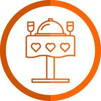 Wedding dinner Line Orange Circle Icon vector