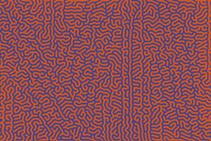 Blue and orange organic turing irregular lines background with unique pattern design vector