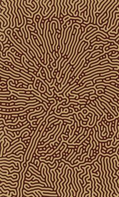 Orange Flower turing lines organic shape patterns background design