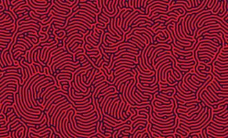 Black and red irregular organic lines turing pattern background design vector