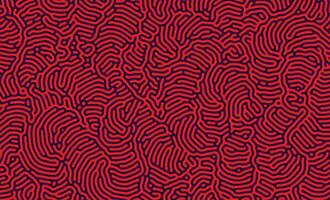 Black and red irregular organic lines turing pattern background design vector