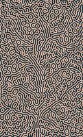 Orange tree turing lines organic shape patterns background design vector