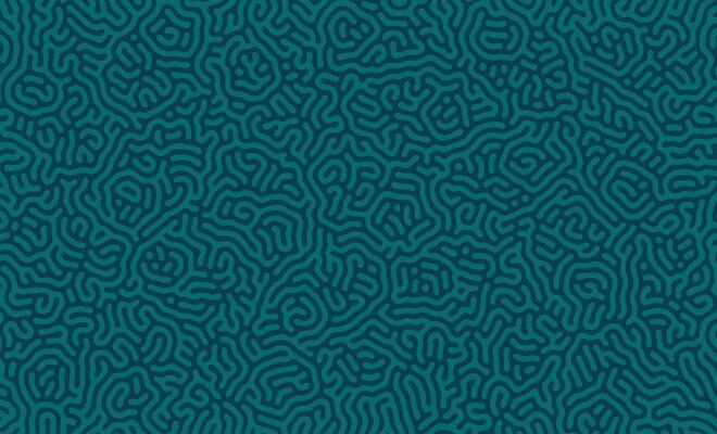 Blue Turing reaction diffusion pattern with abstract motion