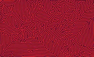 Black and red irregular organic lines turing pattern background design vector