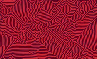 Black and red irregular organic lines turing pattern background design vector