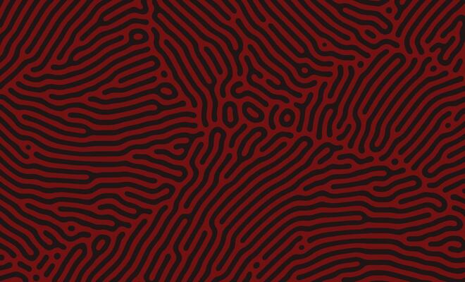 Simple elegant Black and Red Turing Diffusion Abstract Organic Pattern