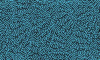 Black and Blue irregular organic lines turing pattern background design vector