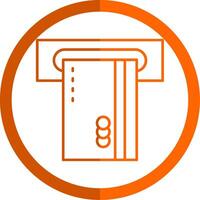 Insert Card Line Orange Circle Icon vector