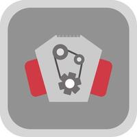 Engine Flat Round Corner Icon vector