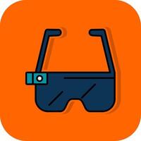 Ar Glasses Filled Orange background Icon vector