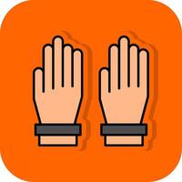 Glove Filled Orange background Icon vector