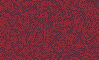 Red and Blue Organic Turing Seamless Pattern. Abstract organic background vector