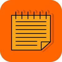Notes Filled Orange background Icon vector