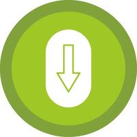 Scroll Down Glyph Multi Circle Icon vector