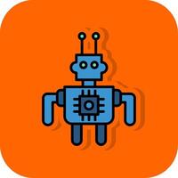 Robot Filled Orange background Icon vector