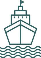 Ship Line Gradient Round Corner Icon vector