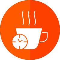 Break Time Glyph Red Circle Icon vector