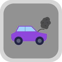 Broken Car Flat Round Corner Icon vector