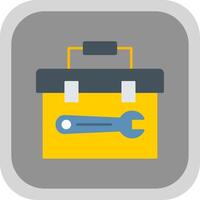 Toolbox Flat Round Corner Icon vector