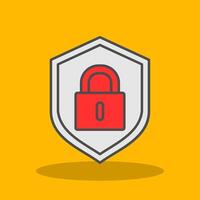 Lock Filled Shadow Icon vector