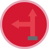 Go Left Flat Multi Circle Icon vector