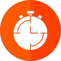 Stopwatch Glyph Red Circle Icon vector