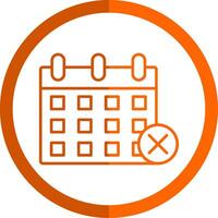 Cancel Event Line Orange Circle Icon vector