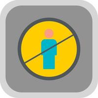 No Entry Flat Round Corner Icon vector