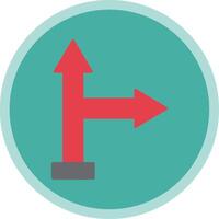 Go Right Flat Multi Circle Icon vector