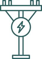 Electric Pole Line Gradient Round Corner Icon vector