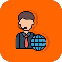 News Reporter Filled Orange background Icon vector