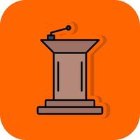 Podium Filled Orange background Icon vector