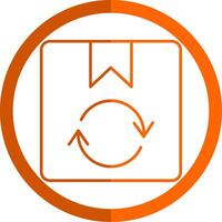 Product Return Line Orange Circle Icon vector